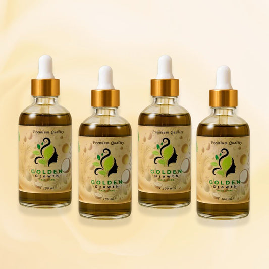 Pack of 4 Bottles | Golden Growth™ Premium Hair Oil — 7 Essential Oils + Vitamin E